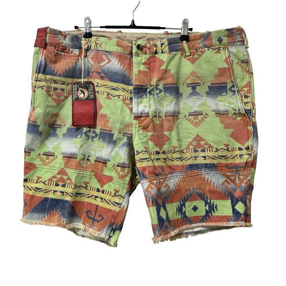 Polo Ralph Lauren Mens Aztec Print Raw Hem Shorts Size‎ 42 Colorful Southwestern - Picture 1 of 9